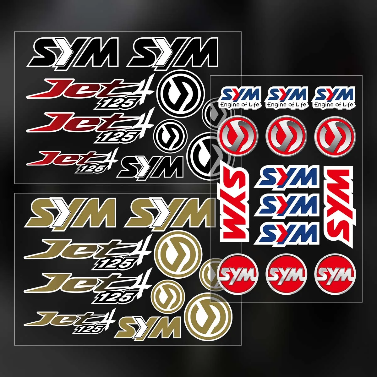For SYM Sym JET 14 125 SYMPHONY 125 50 Reflective Motorcycle Stickers Moto Scooter Helmet Side Box Body Vinyl Accessories Decals