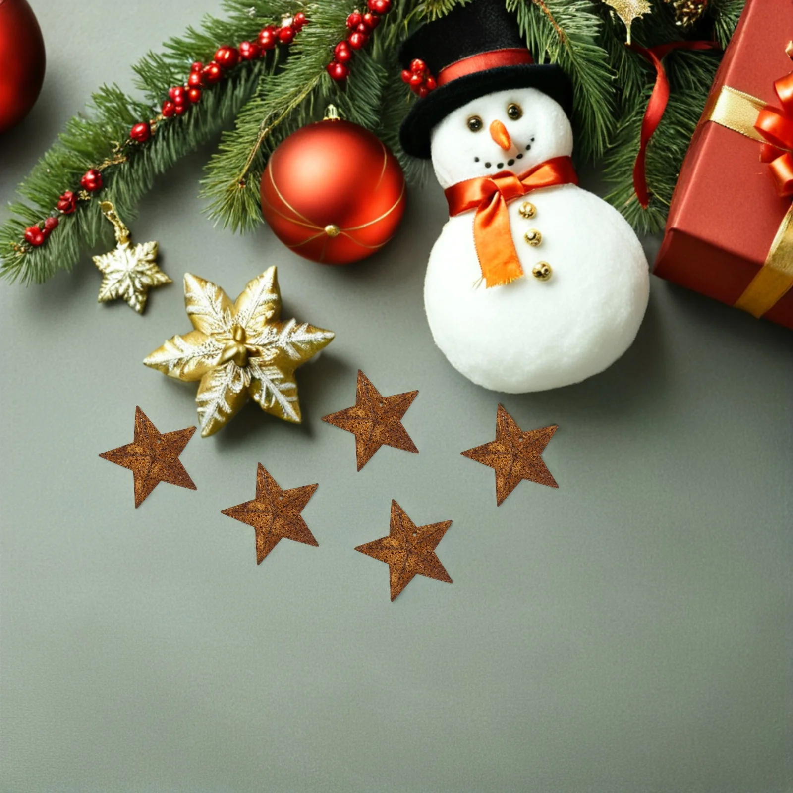 

40Pcs Metal Rusty Barn Star Mini Hanging Rustic Craft Ornaments Vintage Farmhouse Christmas Tree Fall Party Decoration