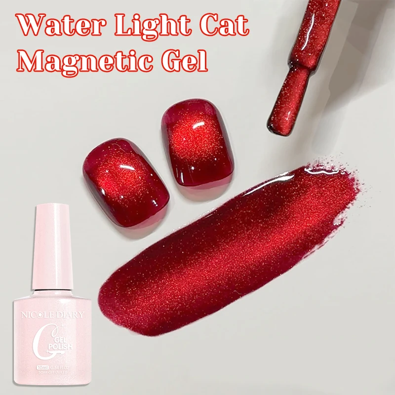 NICOLE DIARY 10ml gato de cristal rojo esmalte de uñas de Gel magnético estilo Punk arte de uñas manicura Varnis Gel semipermanente remojo de uñas UV