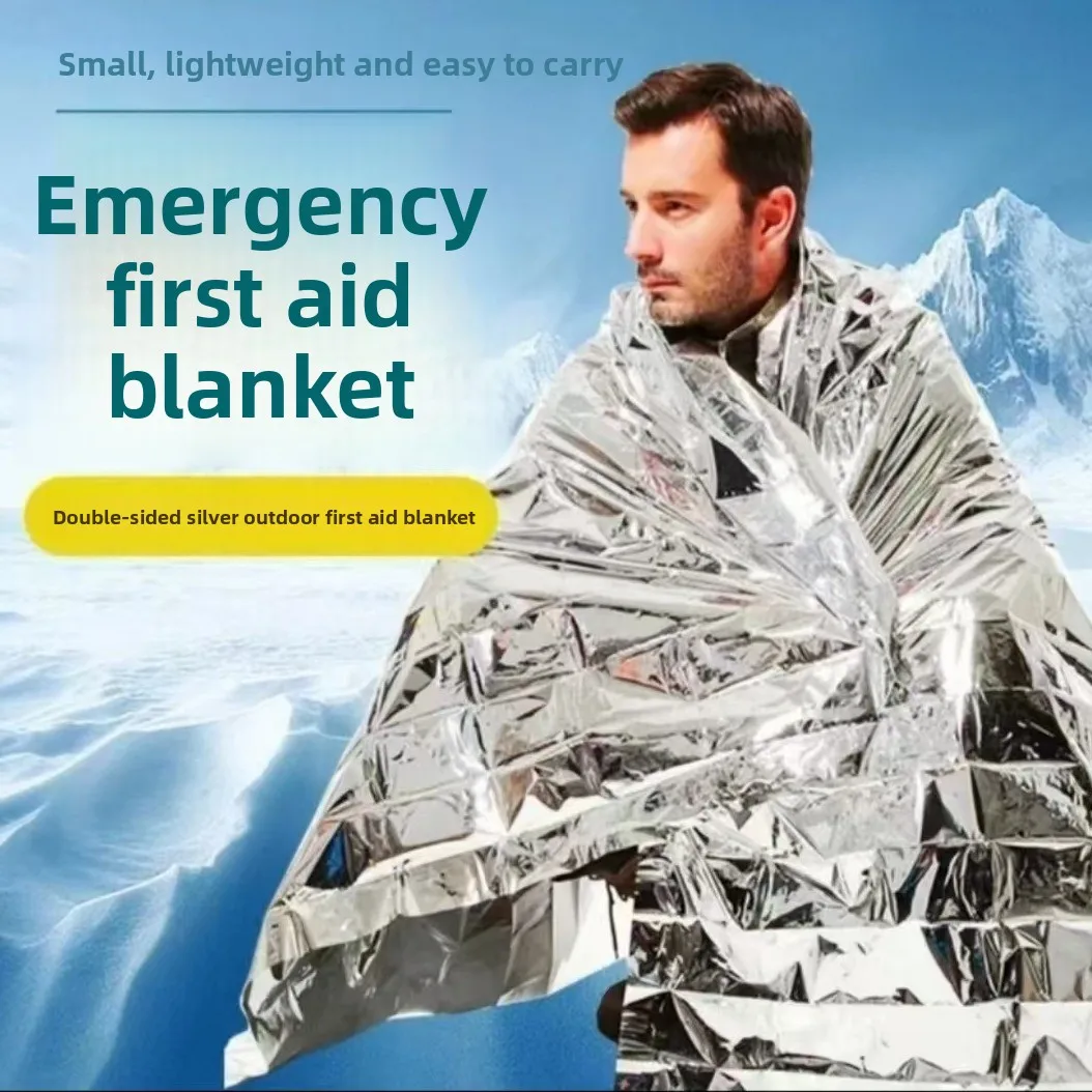 

Outdoor PE Emergency Blanket Cold and Warm Sleeping Bag Blanket Outdoor Temperature Loss Cold Life Saving Thermal Insulation