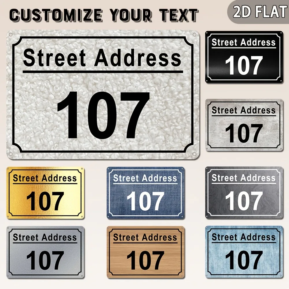 Custom 1PC Aluminum Decor Sign 12x8Inch 30x20cm Personalized Text 2D Flat Wall Hanging For Home Garden Bar Restaurant No Power O
