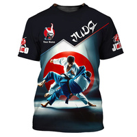 Hot Sale Judo Fighter Tshirt Men Clothing 3D Printing Short Sleeve Kids Custom Name T-shirt Sports Crew Neck Tee Shirts Tops