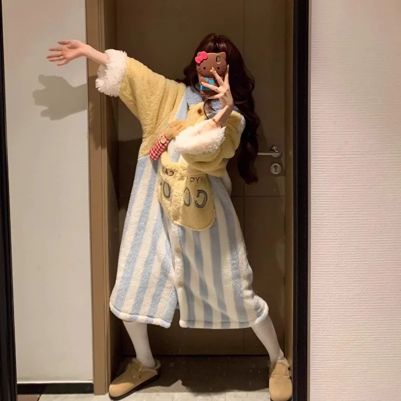 Anime Peripheriegeräte Ratatouille Remy Herbst Winter Plüsch Pyjamas Cartoon Merchandise Hause Nachtwäsche Set Paar Mädchen Nachtwäsche Geschenk