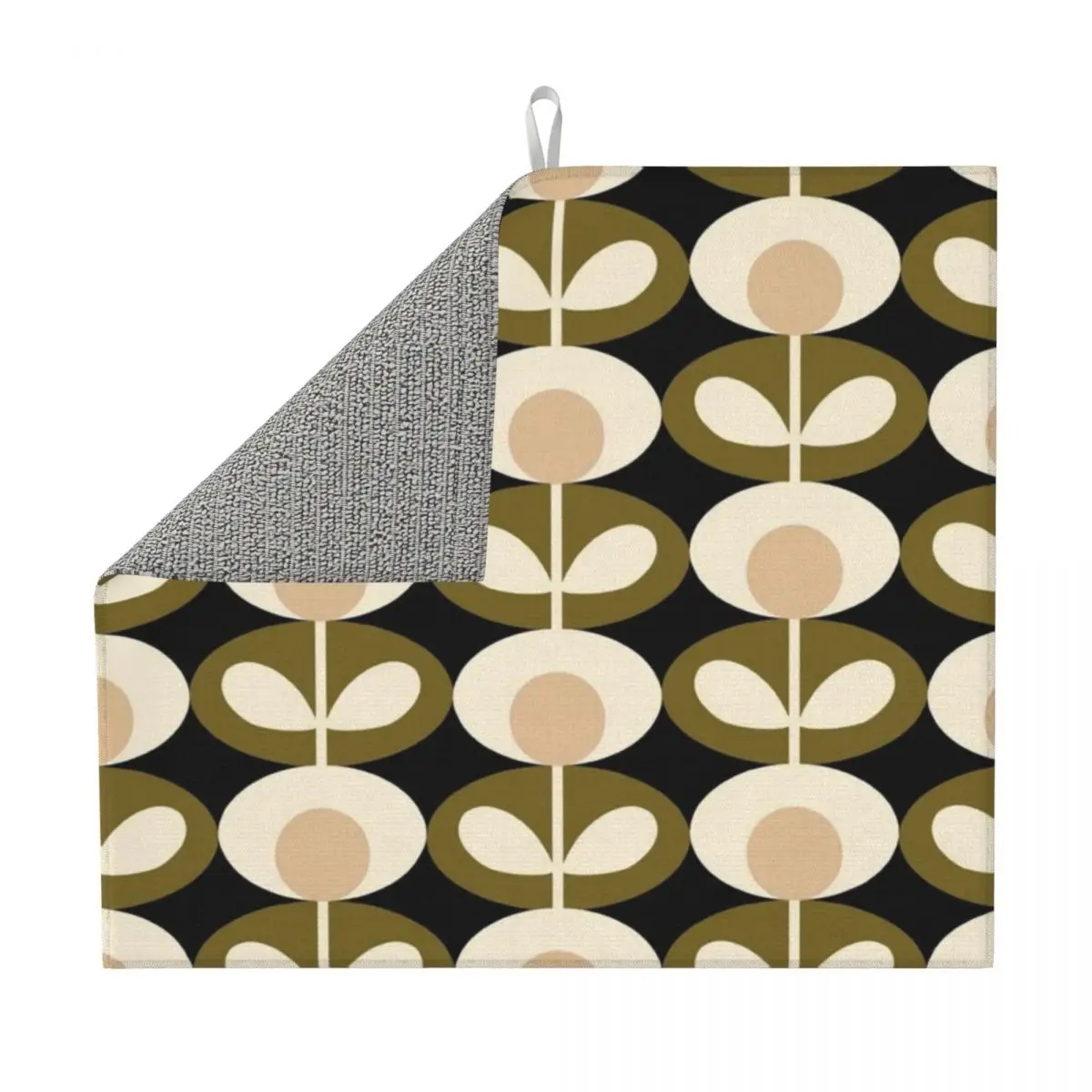 Custom Absorbent Microfiber Orla Kiely Floral Dish Drying Mat for Kitchen Fast Dry Abstract Scandinavian Drainer Pads for