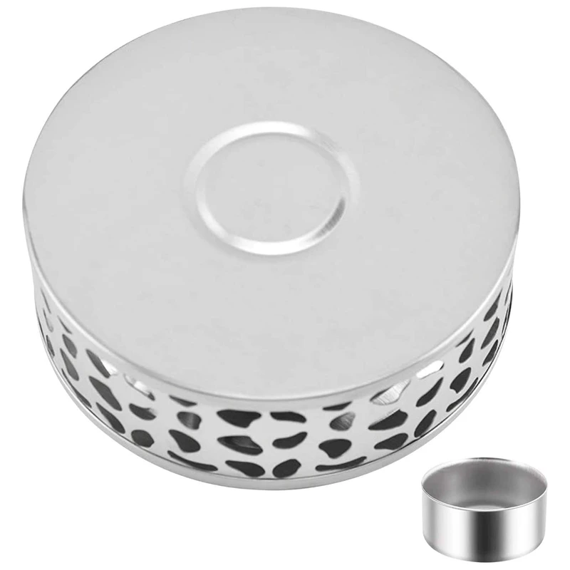 

A95G Tea Warmer Coffee Warmer Made Of Stainless Steel with Tealight Holder Tea Base Hollow Carved Design Heater Coffee Warmer