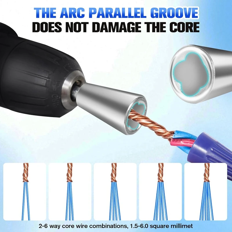 For Drills Wire Stripper Tool Connector Driver With 1/4 Inch Chuck Cable Quick Stripping And Twisting Tool