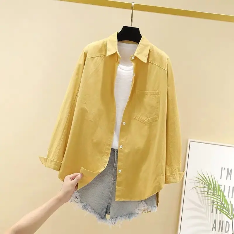 Women Clothing Office Lady Simplicity Elegant Trend Buttons Solid Color Long Sleeve Comfortable Leisure Loose Skin Friendly Easy