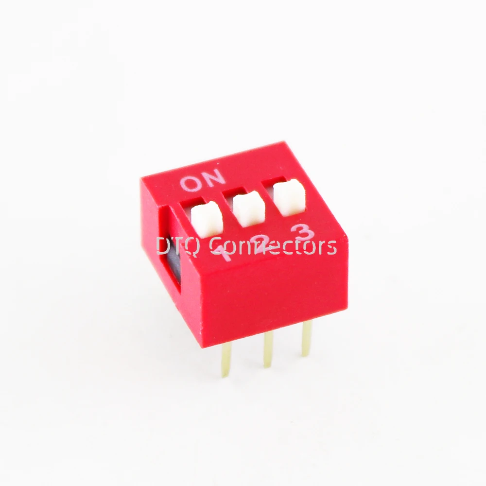 10pcs/lot DIP Switch Slide Type Red 2.54mm Pitch 2 Row DIP Toggle switches Dial switch 1p 2p 3p 4p 5p 6p 8p 7p 10p 12p