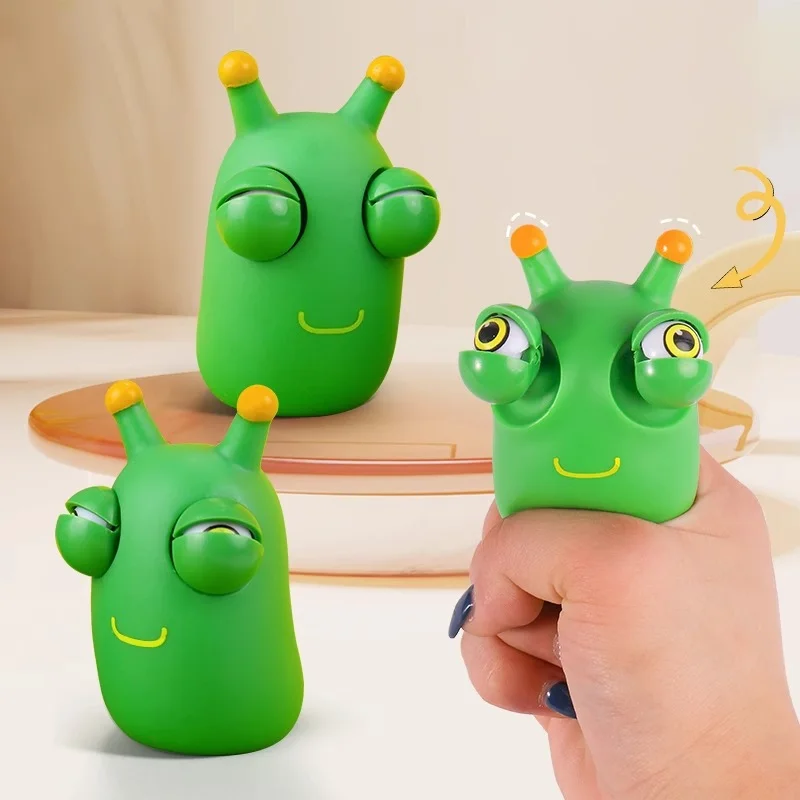 Novelty Green Worm Squeeze Toys Eye Fidget Sensory Stress Relief Toys for  Adults Birthday Gifts,Funny and Fun Venting Toys
