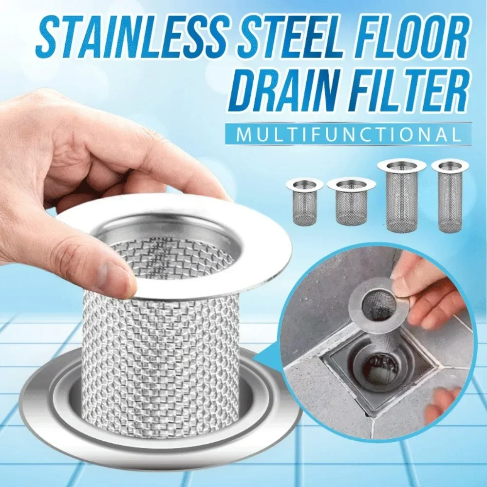 Stainless Steel Sink Filter Mesh Embedded Anti-Clog Drain Stopper Kitchen Bathroom Sink Basin Drain Core Hardware Accessories