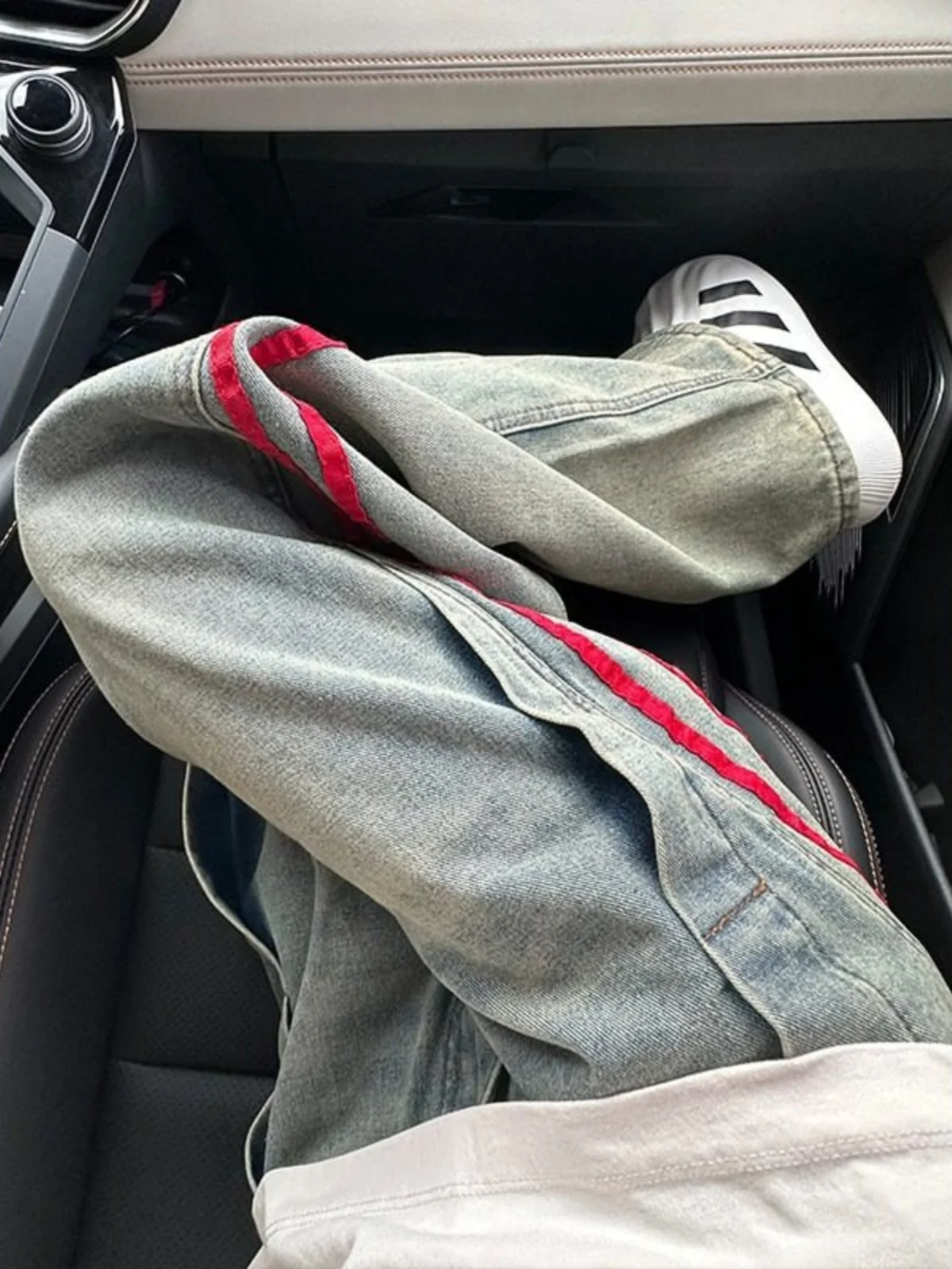 

Мужские джинсы Cleanfit American High Street в полоску, свободного кроя, прямые, износостойкие, модные, молодежные, брендовые