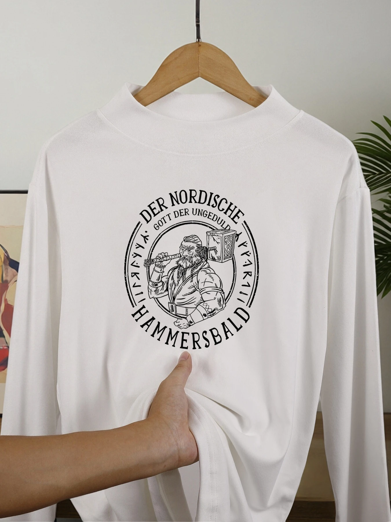 رجل عقد المطارق طباعة ملابس داخلية رجل صالح رشاقته طويلة الأكمام قميص الخريف تي شيرت شتوي المخملية الصوف وهمية الرقبة القمم