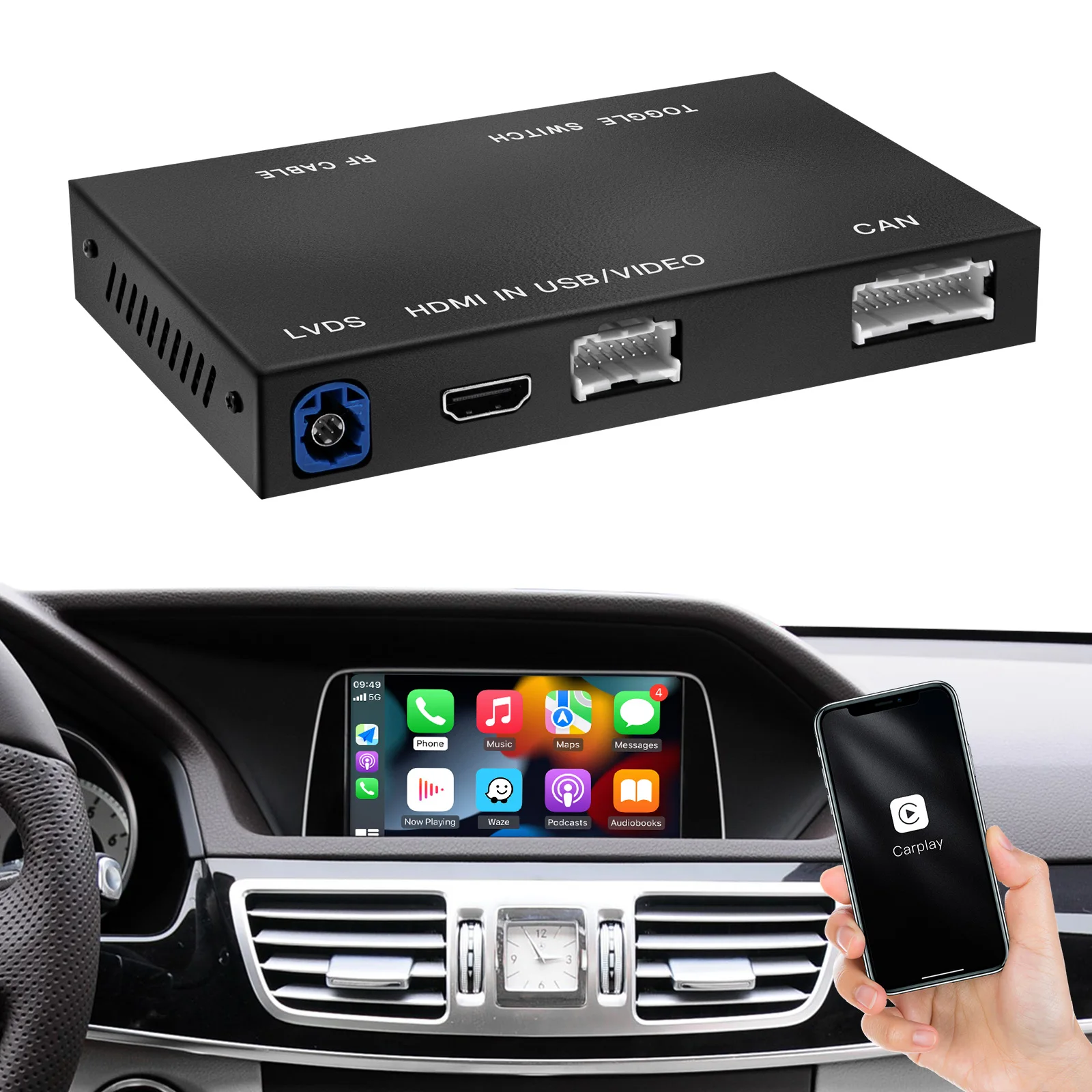 Wireless CarPlay Android Auto Mercedes Adapter For Ntg 4.0/4.5/5.0 W204 W205 W212 W221 Ntg 4.5 A B C E CLS Class CLA GLK