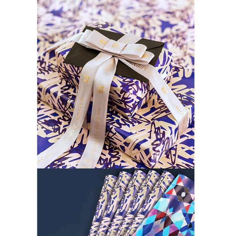 Folhas de papel de embrulho conjunto de papel de embrulho de aniversário para aniversário, chá de bebê de noiva, casamentos, graduações, todas as ocasiões