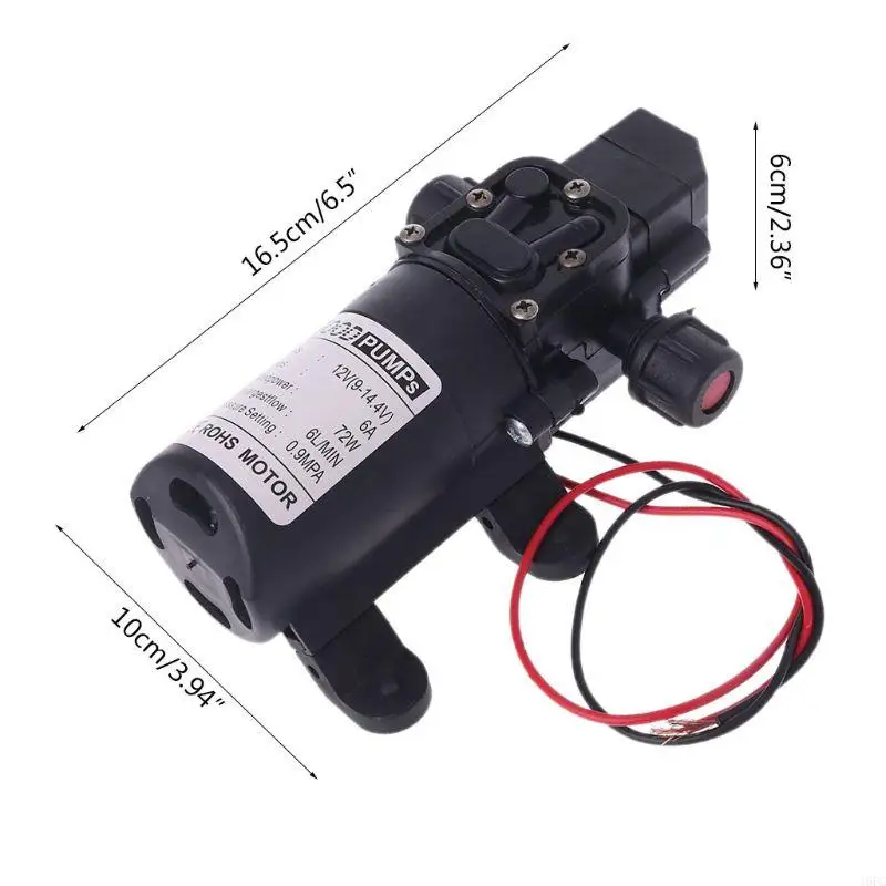 16FC for DC 12V 130PSI 6L/Min Water High Pressure Diaphragm Priming 70W