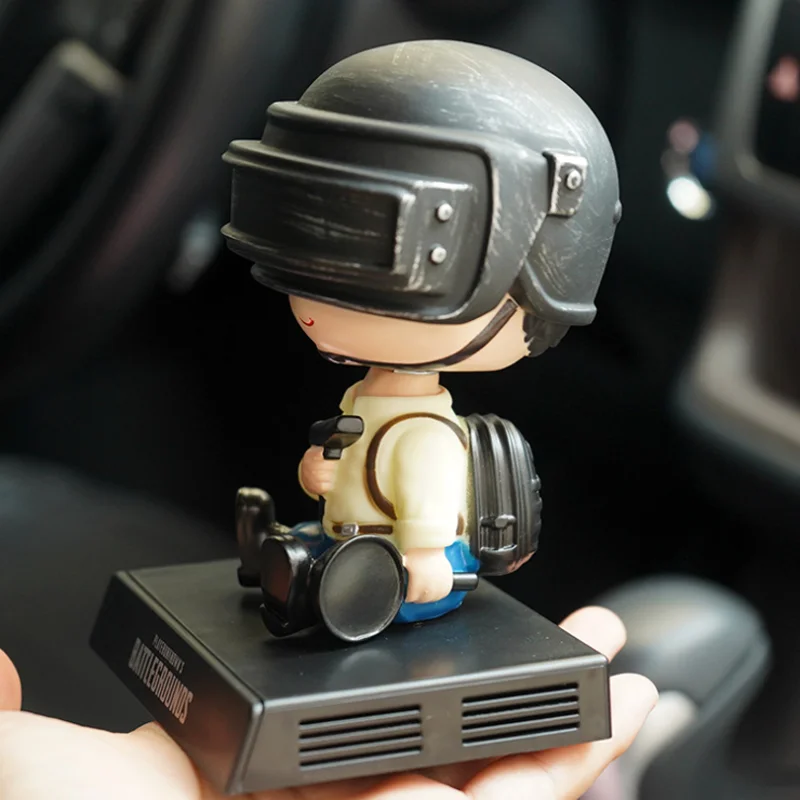 PUBG Battlefield Lovers Car Decoration Shake Head Doll Eat Chicken Car Ornaments Mobile Phone Holder Aroma Base Car Accessories