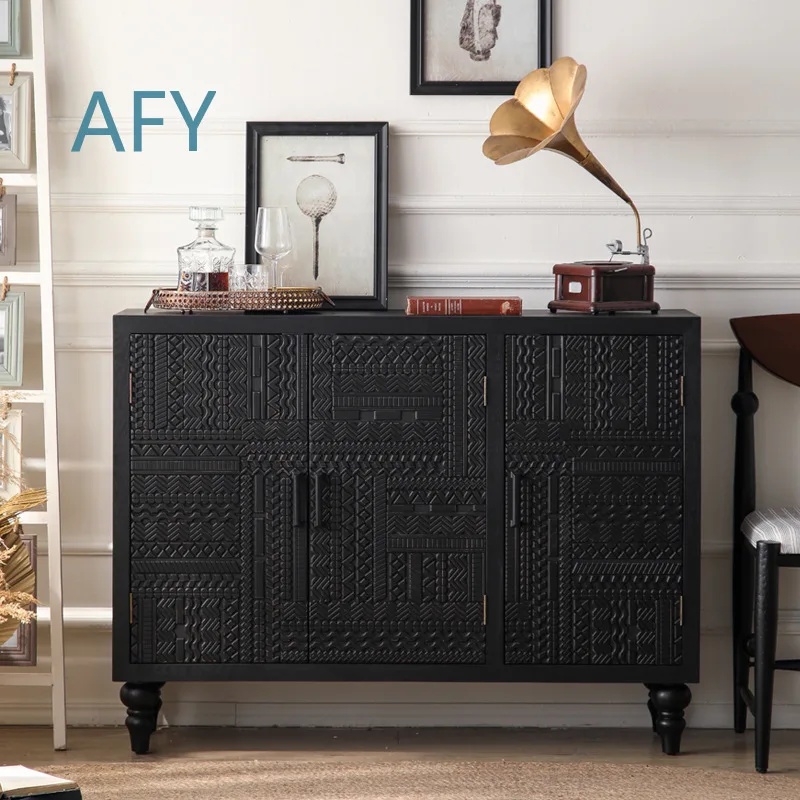 Retro American Style Entryway Cabinet for Hotel Home Multi Functional Storage Furniture for Living Room Minimalist Guesthouse