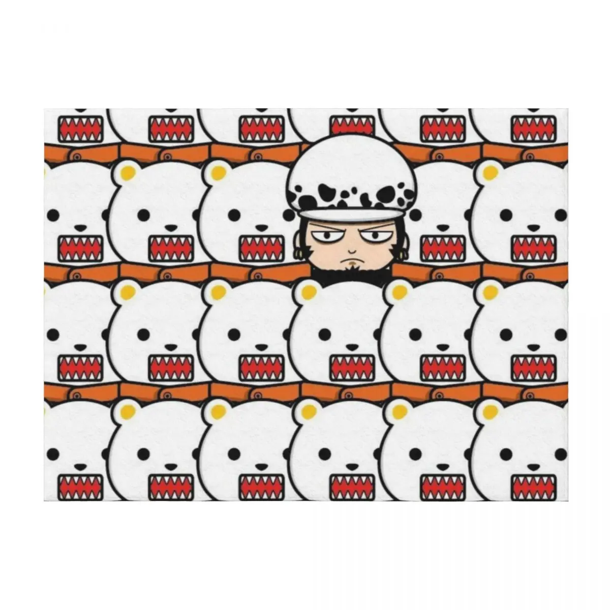 

Trafalgar Law x Bepo Throw Blanket Flannel Plaid Hairy Soft Plush Plaid Blankets