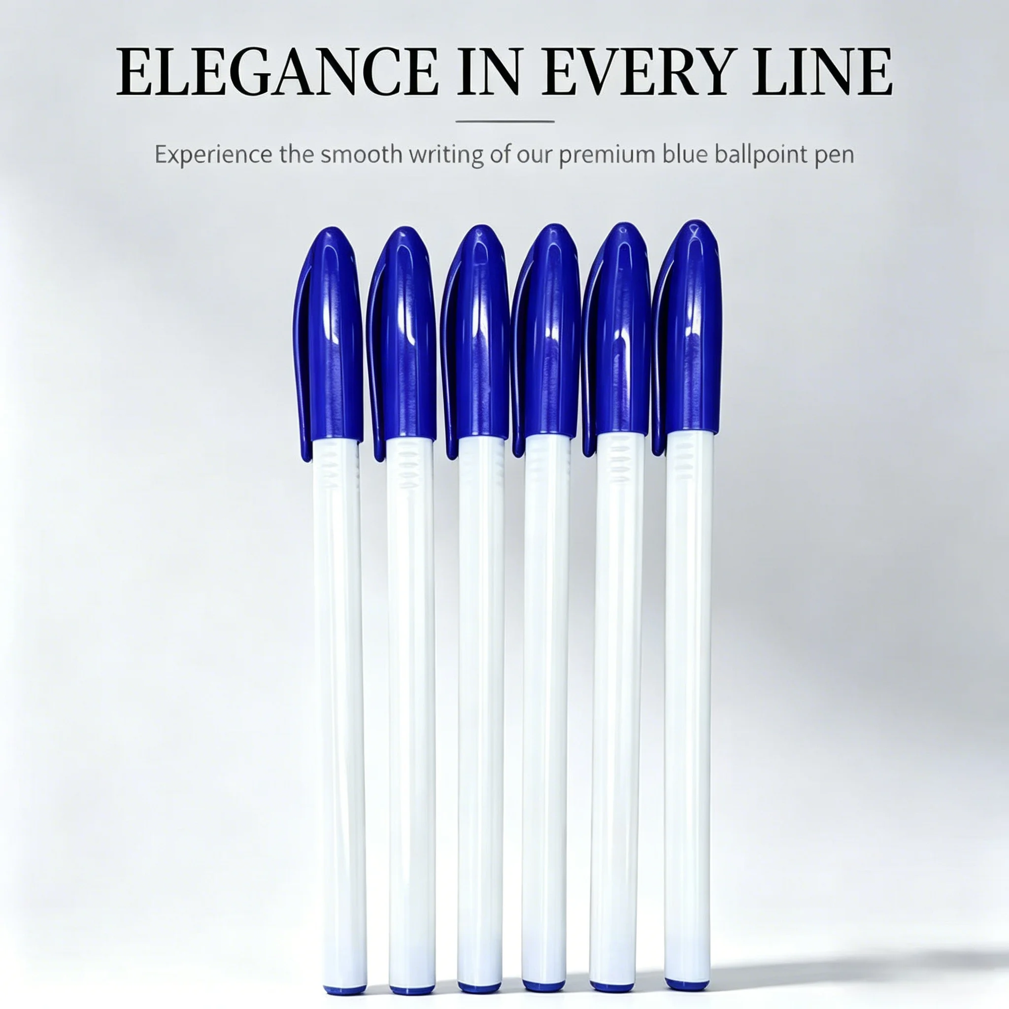 12/6pcs Blue Ballpoint Pen, 1.0mm Smooth Writing