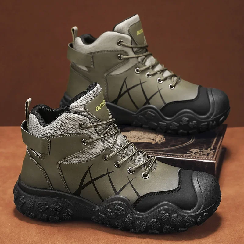 

Spring and Autumn New Men's Shoes Outdoor Travel Mountaineering Shoes Thick soled Wear resistant High cut Running Sports Shoes