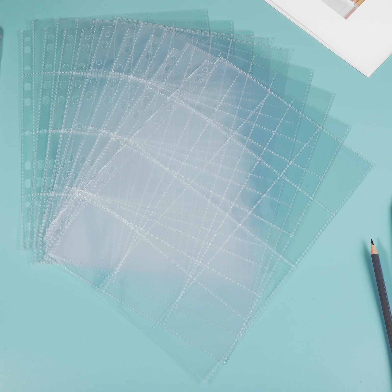 

10Pcs Badge Display Holder Transparent Badge Storage Sleeves Large Capacity Multi- Album Pages for Collectors Stamp Pin