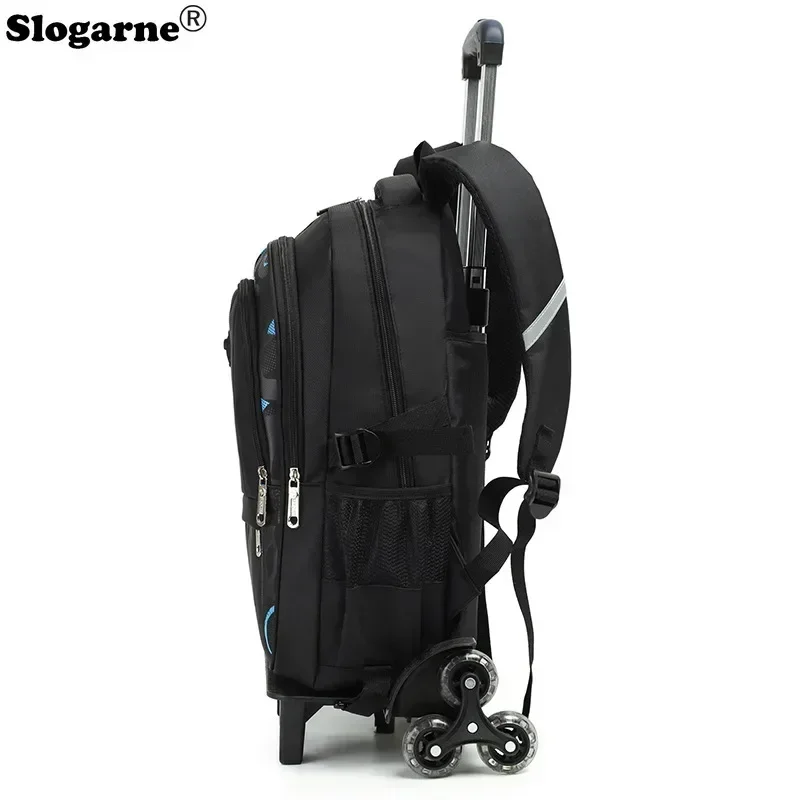 Students Rolling Schoolbags Boys Backpack Children Waterproof School Backpack 6 Wheels Middle School Trolley Luggage Wheeled Bag