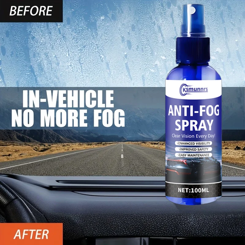 Nano Anti-Fog & Hydrophobic Glass Spray – Quick-Drying Formula for Windshields, Helmets, Windows & Mirrors