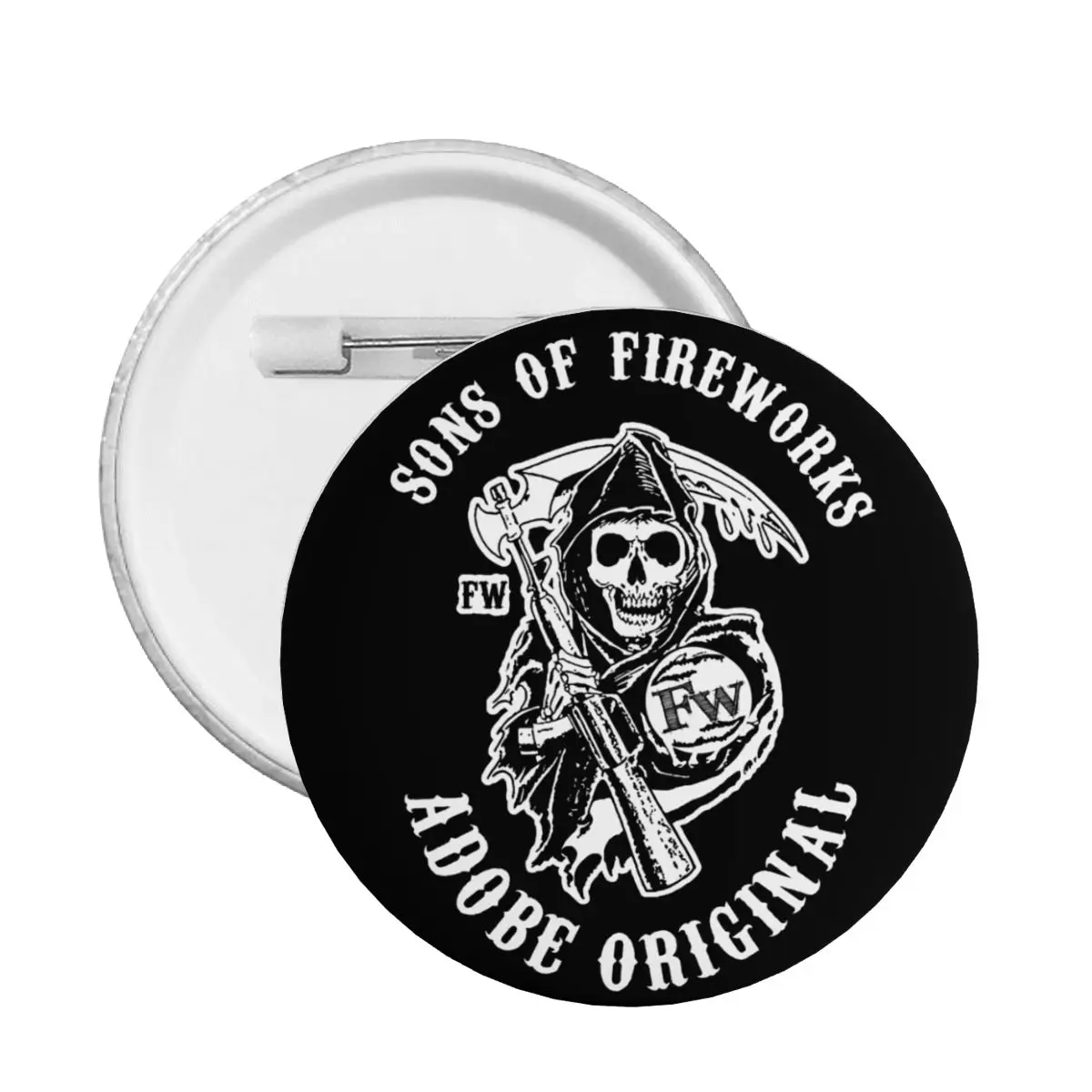 Horror Tv Movie Sons Of Anarchys Pin Back Buttons for Jeans Customizable Badges Brooches Pinback