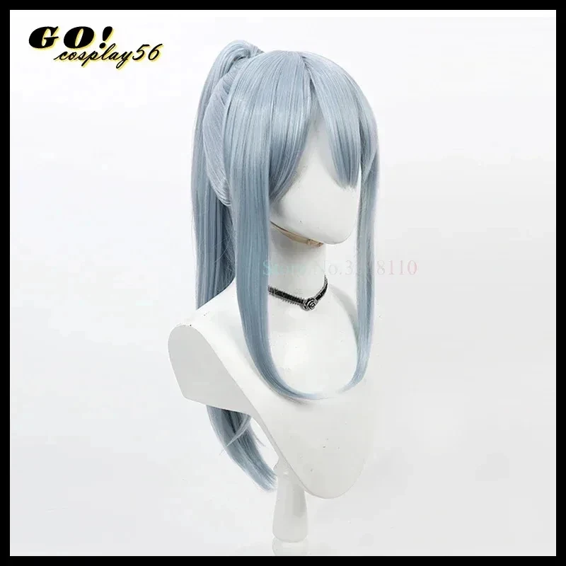 w;3'c6,b' ★ Disfraz de Halloween para Cosplay, Peluca Mashle Abyss Razor con Cola de Caballo y Flequillo, Gris Azul, Sintética, Lisa, H Global Villag7;m/8f;