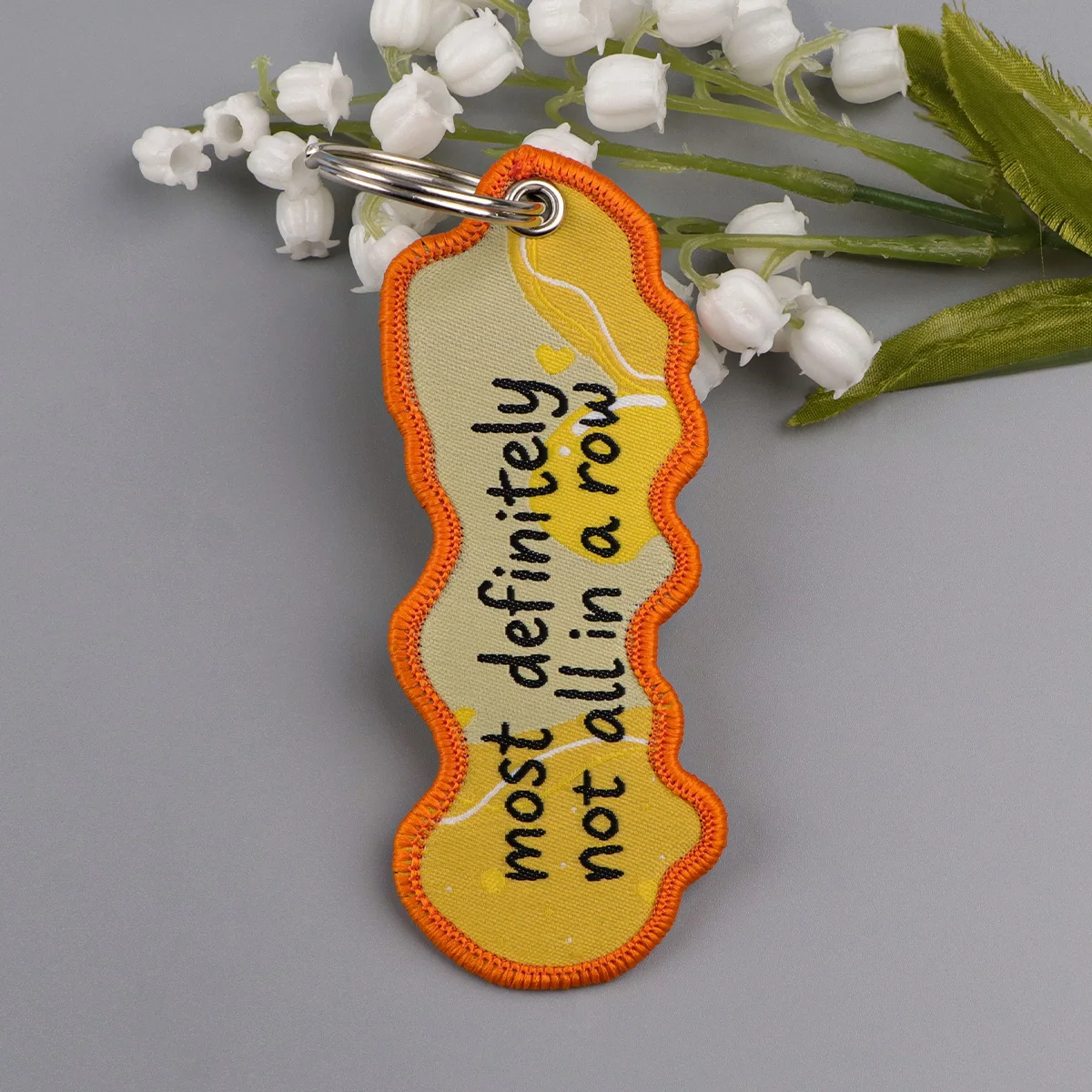 

Kitten Biscuit Embroidery Keyring Animals Key Tag For Motorcycles Cars Banana Backpack Keychain Fashion Keys Accessories Gifts