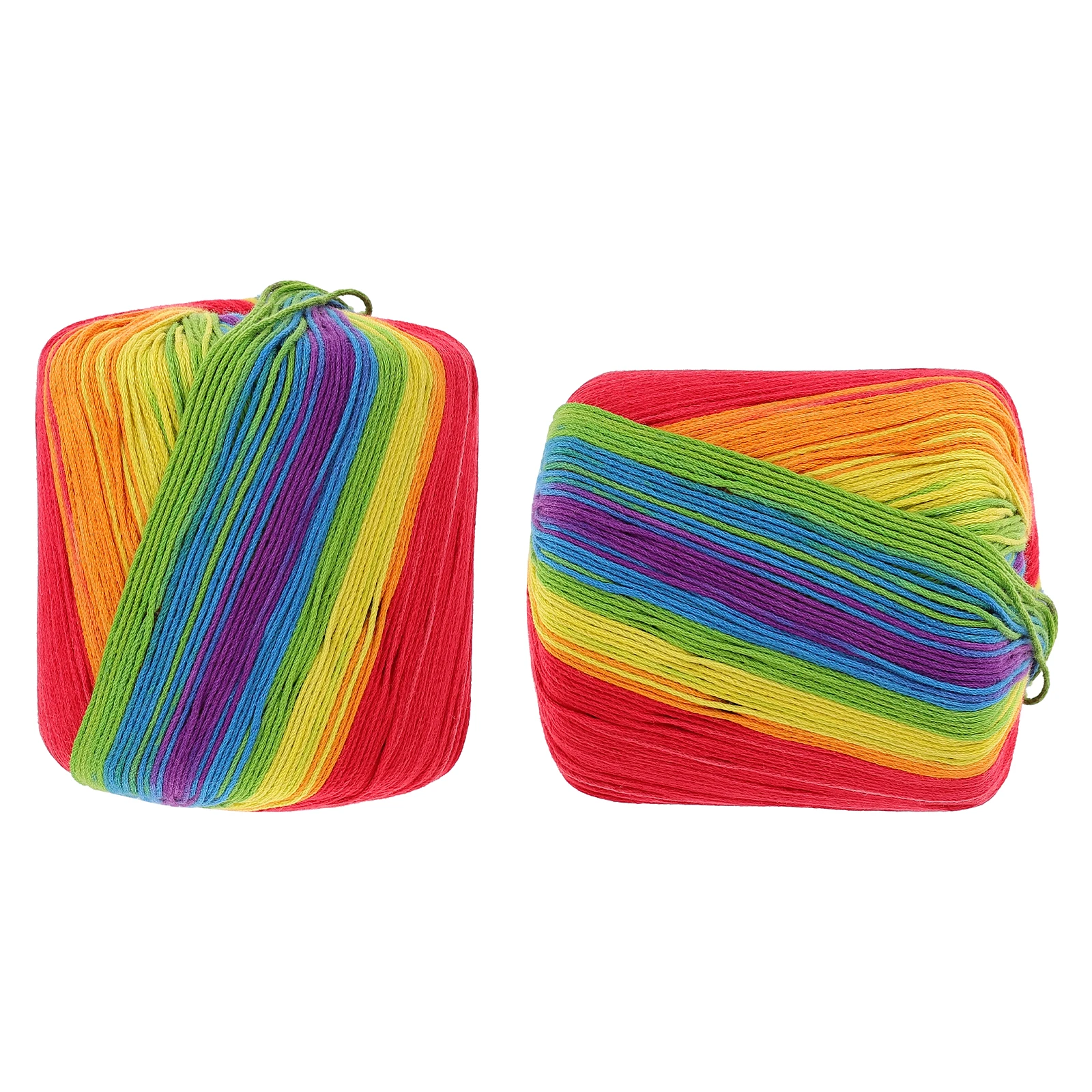 

DIY Rainbow Cotton Thread Crochet Knitting Material Soft Warm Comfortable No Fading Durable Thicken Threads for Accessories