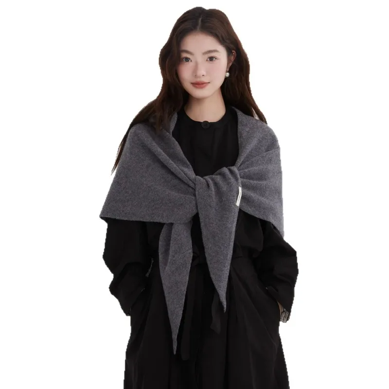Xale grande de lã completa da moda para mulheres cachecol quente para envolver no pescoço para uso multiuso de outono e inverno