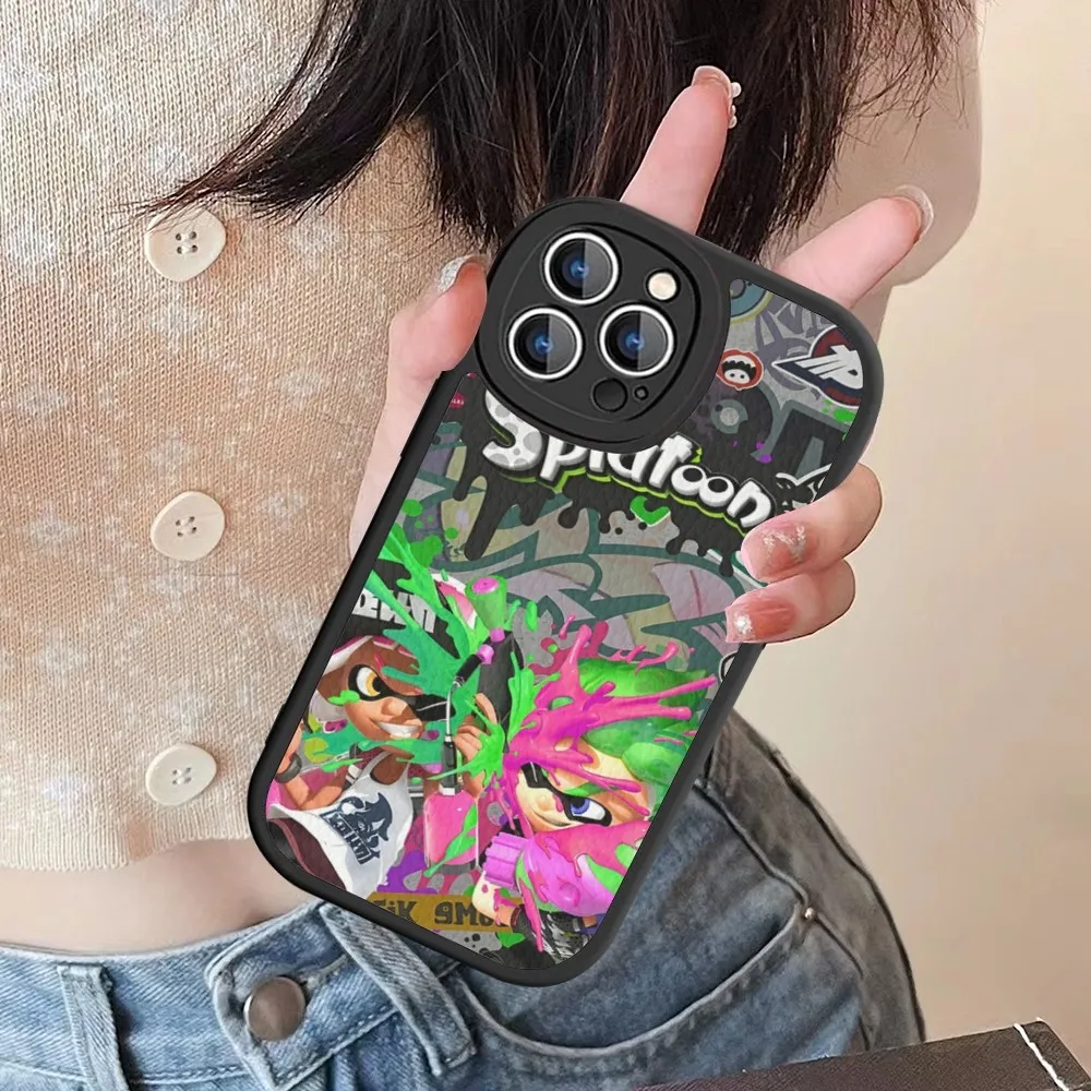 S-Splatoon Game Phone Case Hard Leather For iPhone 14 13 12 Mini 11 14 Pro Max Xs X Xr 7 8 Plus Fundas