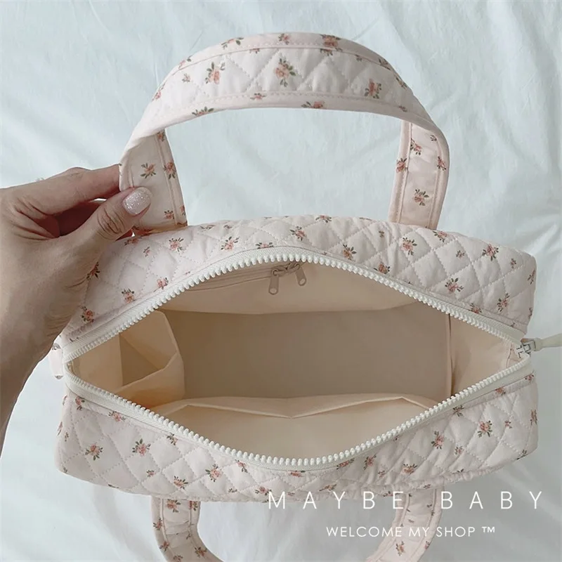 Large Capacity Floral Mommy Bag Portable Travel Bag, Maternity Bag Multifunctional Crossbody Storage Bag