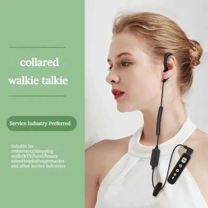 Mini Lightweight and Compact Lavalier Walkie Talkie with One-key Pair Frequency Equipped with Headphones High-capacityBattery