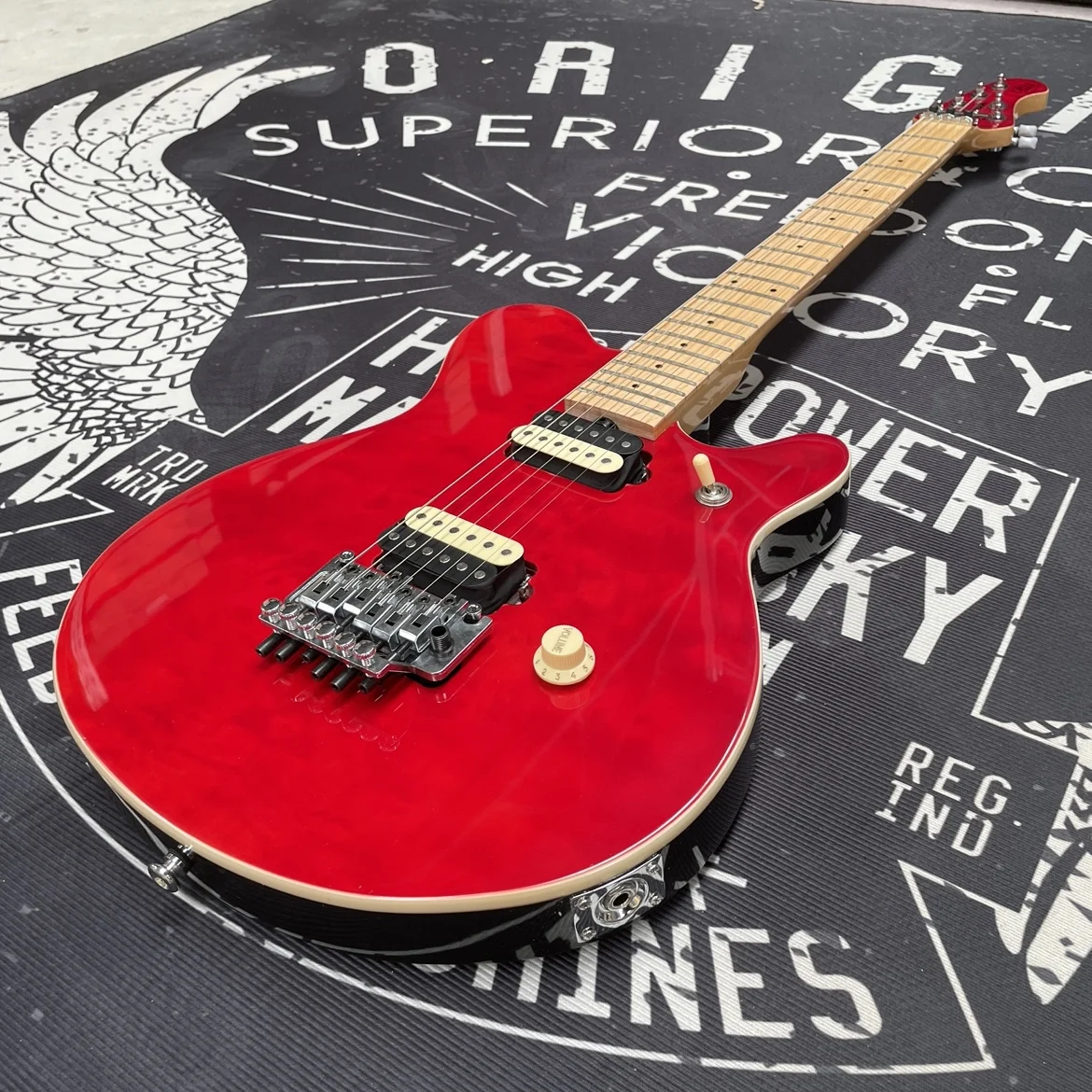 New 6-String Red Electric Guitar with Hh Pickups and Maple Fingerboard, Easy-To-Play Electric Guitarra view 4
