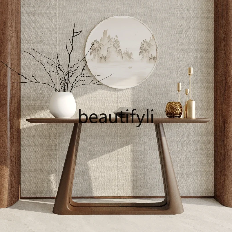 

a26 New Chinese-style entrance table, entrance platform aisle black walnut color bar case few simple solid wood
