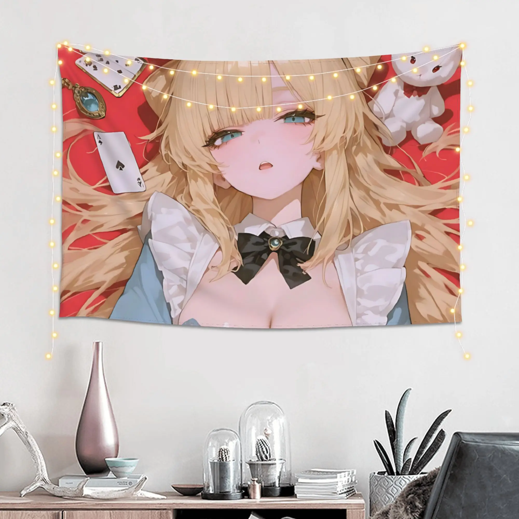 Japanese Style Anime Game Girl Customized Tapestry  Wall Hanging Blanket Tapestry Home Decor Items Wall Decorations