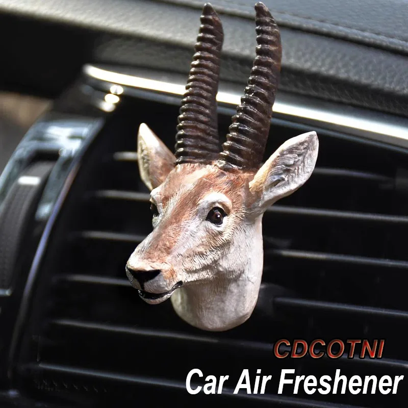 Creative Animal Cute Antelope Resin Car Air Freshener Air Conditioning Vent Clip Aromatherapy Diffuser Auto Interior Decoration