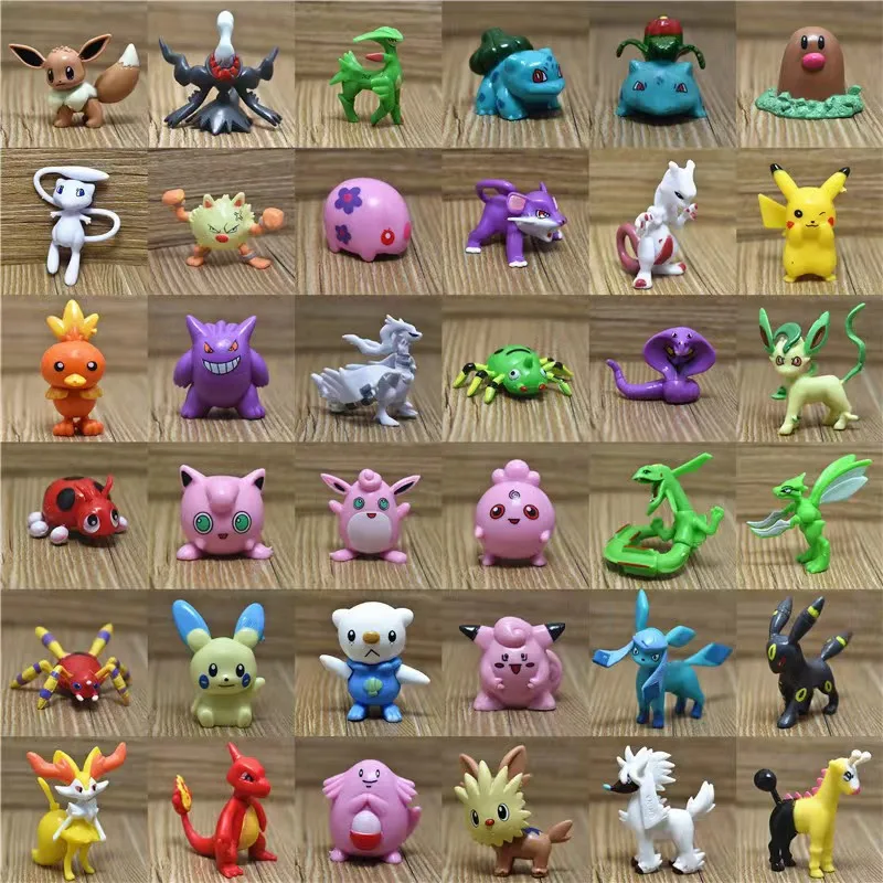 

Large 24-144 Pcs Pokemon Anime Figures Non-Repeat Style 3.5-6cm Pikachu Charizard Toy Pet Collectible Model Kids Birthday Gifts