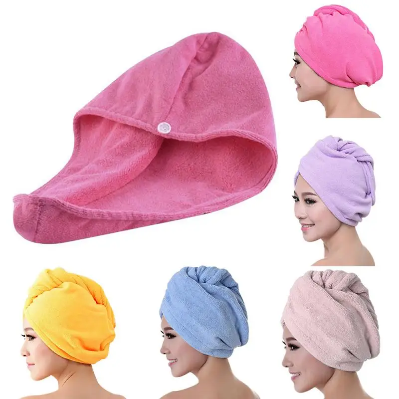 Microfibre After Shower Hair Drying Wrap Womens Girls Lady\'s Towel Quick Dry Hair Hat Cap Turban Head Wrap Bathing Accessories