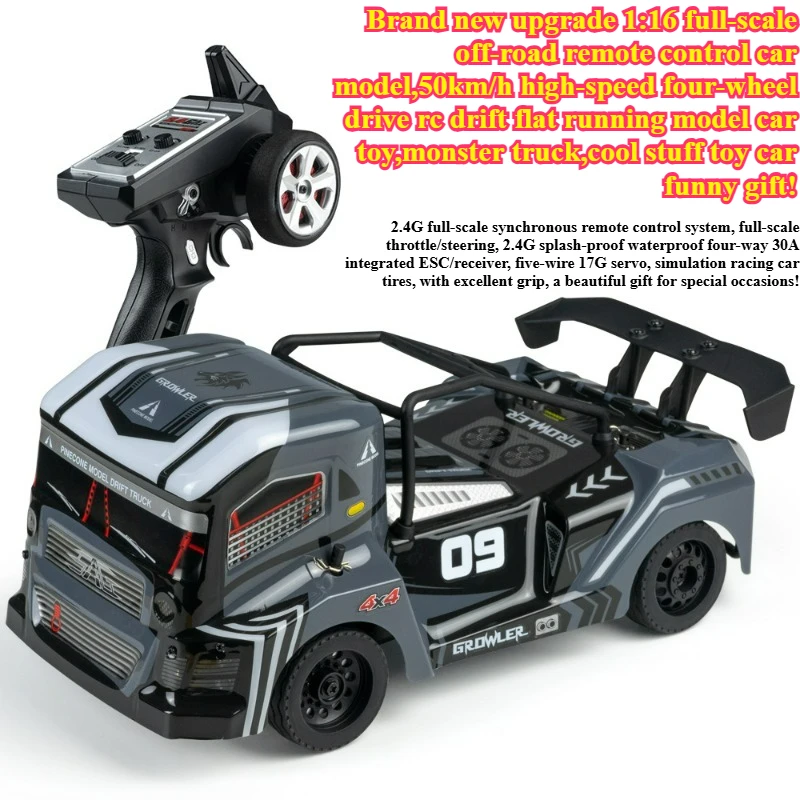 

Cool Stuff Funny Gift-Hot 50km/h High-speed 4WD Rc Cars,Remote Control Car,1:16 Full Scale Rc Truck,Monster Truck,Toys for Kids