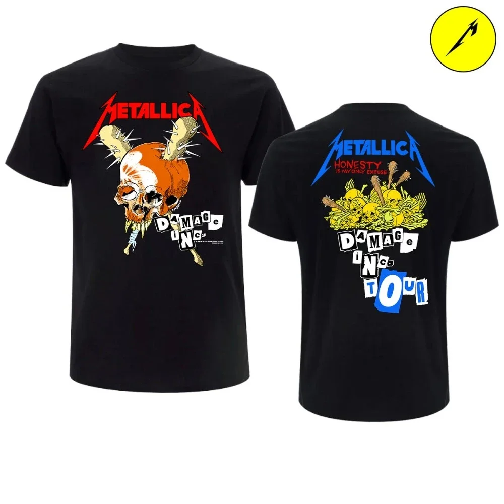 2026 Metallica Damage Inc Tour T-shirt Double Sided Print Unisex Cotton Short Sleeve Heavy Metal Band Skull Graphic Tee