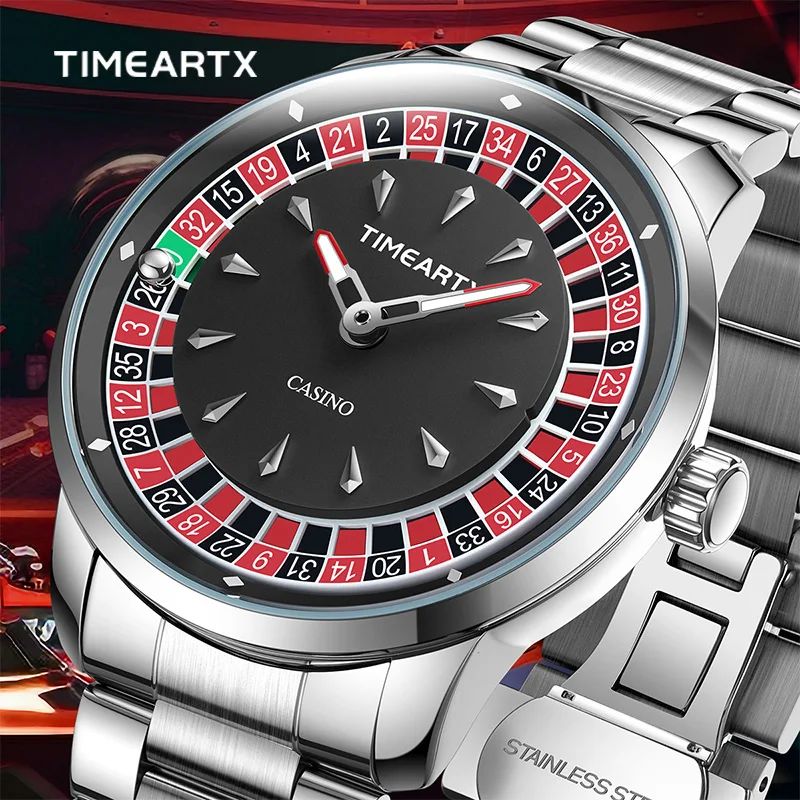 Timeartx Brand 5031 New Luxury Quartz Watches Man European Roulette Poker Game Wristwatch