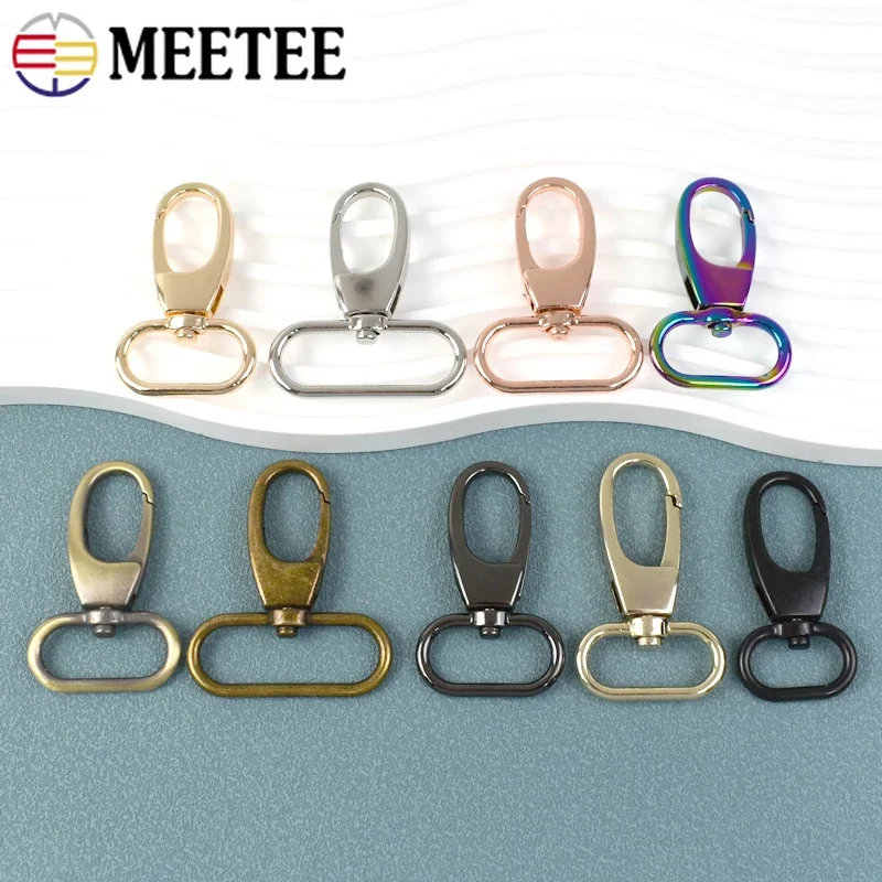 10Pcs 13-38mm Metal Buckles for Shoulder Strap Bag Webbing Dog Buckle Swivel Trigger Lobster Clip Snap Hook Hardware Accessories