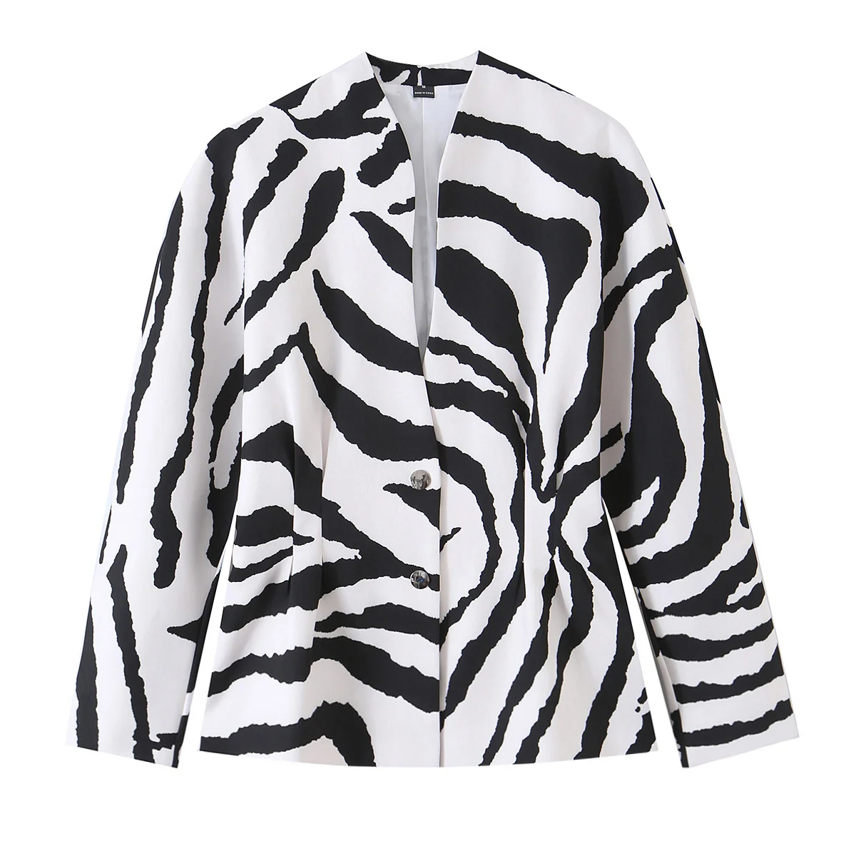 2026 Y2K Autumn Women's Zebra Print Button Blazer Notch Lapel Slim Fit Long Sleeve Animal Print Party Suit Jacket Coat Jacket