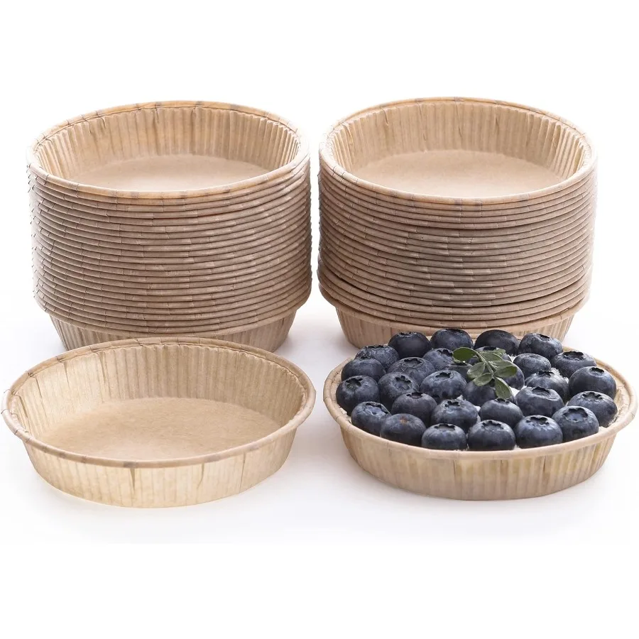 

50 шт. бумажные мини-формы для выпечки мини-формы для пирогов 4-дюймовые мини-формы для пирогов с антипригарным покрытием, одноразовые формы для выпечки Quiche, духовка sa