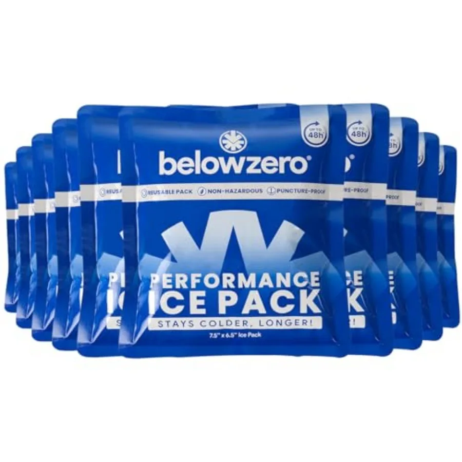 

Prefilled Reusable Ice Packs for Coolers Long Lasting Freezer Ice Blocks for Camping, Lunch Bags and More 48 Hour Cooler Ice Pa