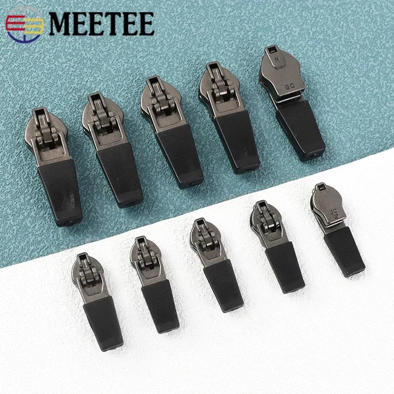 10/20/30/50Pcs 3# 5# Anti-loading Waterproof Zipper Slider Head Reverse Installation for Invisible Nylon Zip DIY Bag Accessories