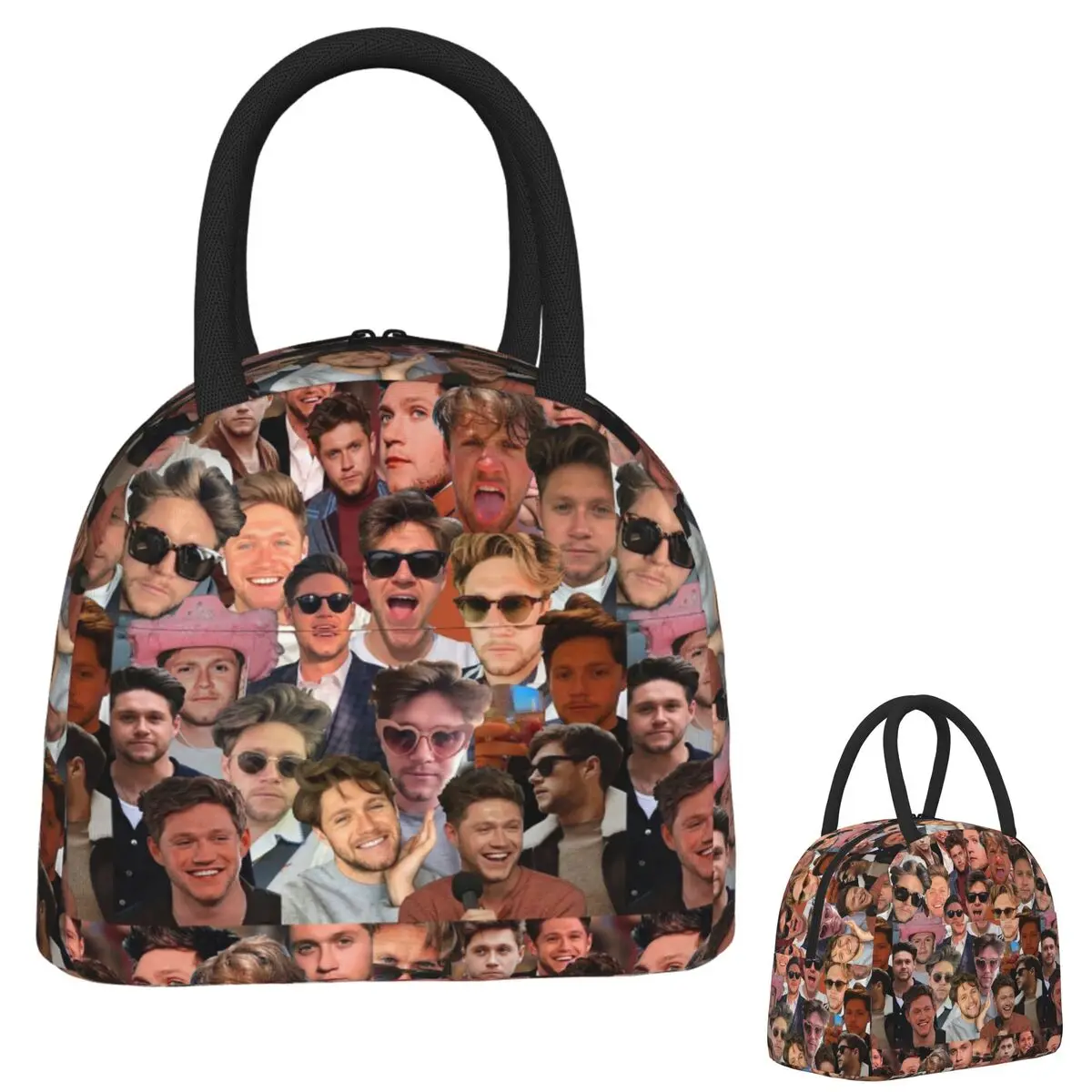 

NiallHoran Photo Collage Insulated Lunch Bag for Women Children Portable Food Boxes Thermal Lunch Box Tote